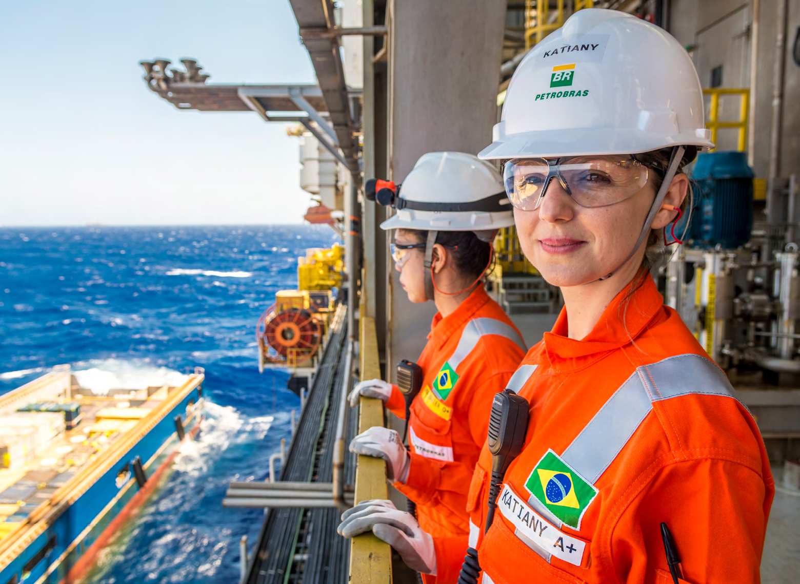 Petroleiras a bordo de plataforma